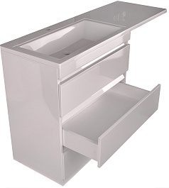 Style Line Тумба под раковину Даллас 150 3 ящика – фотография-4